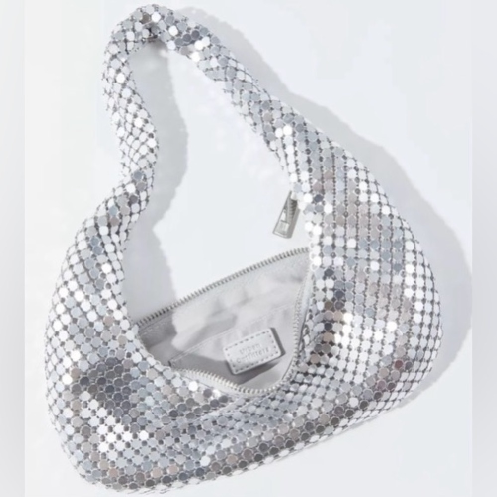 Urban Outfitters Chainmail Silver Retro Y2K Shoulder Bag | NWT - Picture 2 of 7
